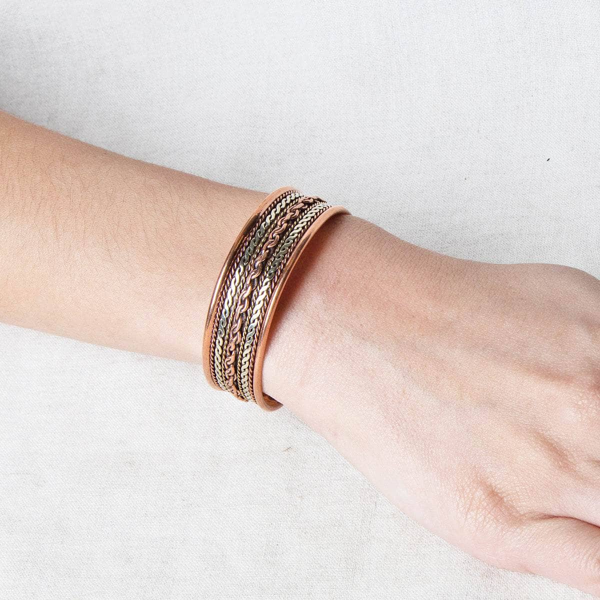 Tibetan Handcrafted Twisted Copper Healing Bracelet - Image 6