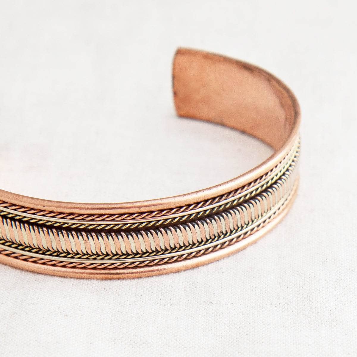 Tibetan Handcrafted Copper Infinity Bracelet - Image 3