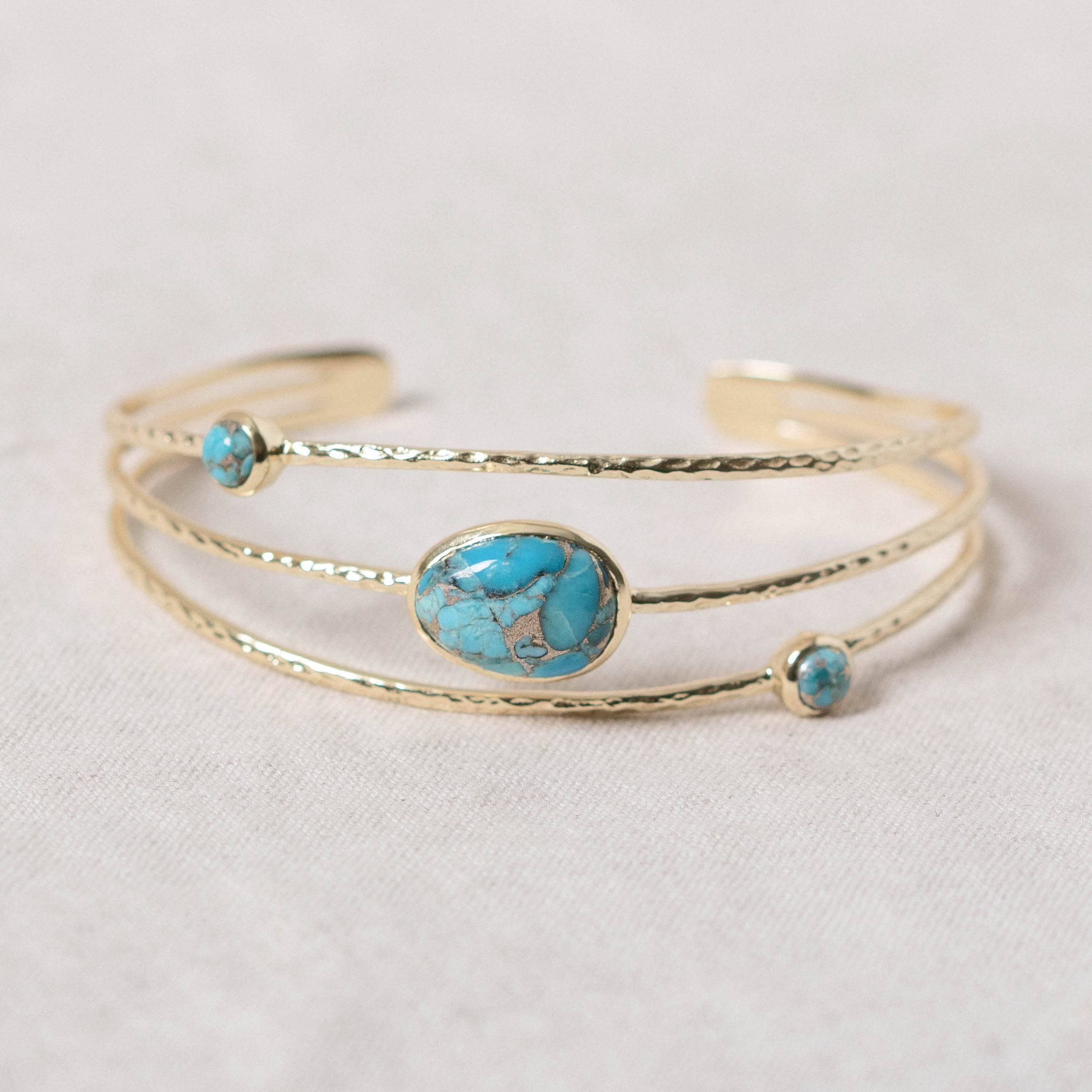 Genuine Turquoise Gold Bracelet - Image 2
