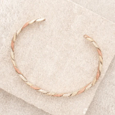 Fair Trade 3 Metal Twisted Bangle - Image 5
